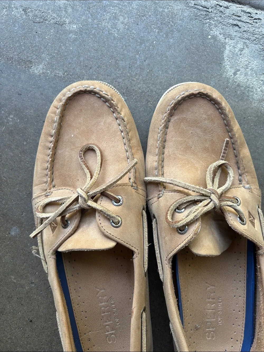 Sperry Men's Light Brown Leather 2-Eye Boat Shoes 11.5